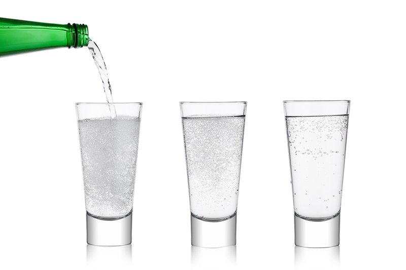 Sparkling water in glasses