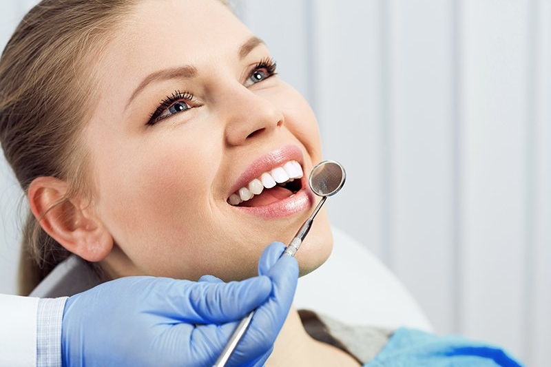 Woman at the dentist