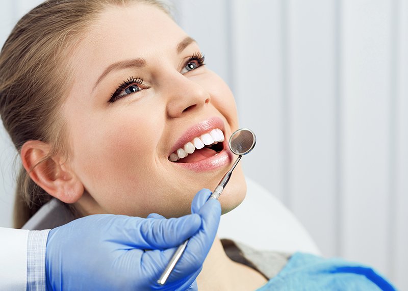 Woman at the dentist